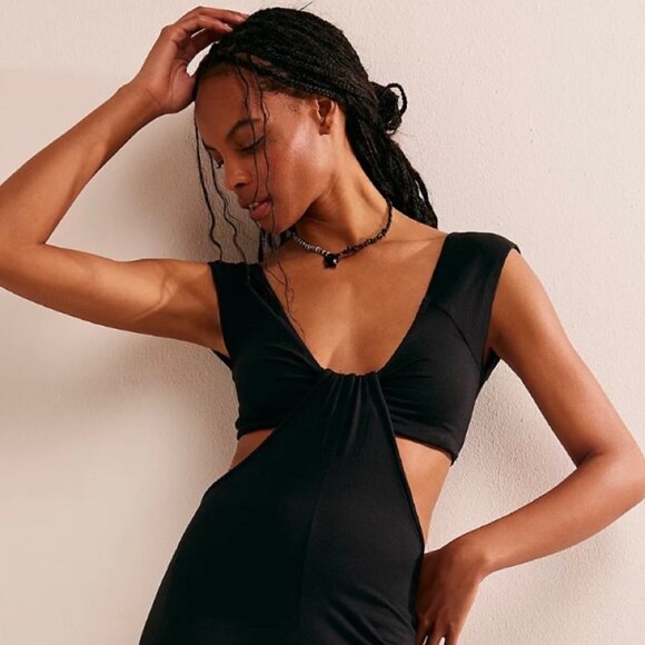 FREE PEOPLE Mariah One-Piece Jumpsuit | Black | Small | NWT - Picture 4 of 8